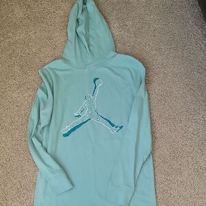 Jordan Mint Green Hoodie with Red Logo